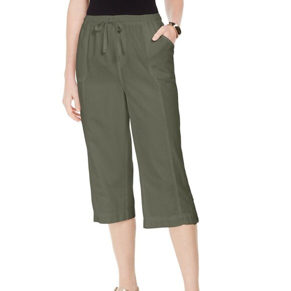 Karen Scott Capri Pull-On Pants Olive Sprig - Picture 1 of 3